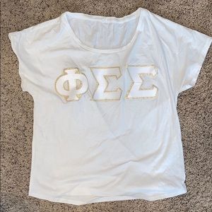 Phi Sigma Sigma White Flowy Tshirt